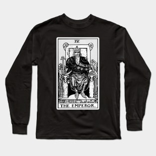 IV. The Emperor Tarot Card | Black and white Long Sleeve T-Shirt